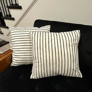 White Throw Pillows with Black Stripes